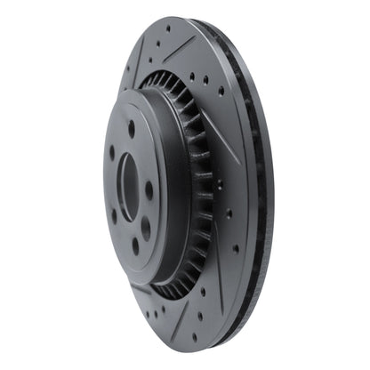 R1 Concepts R1 10-17 Volvo XC60 Rear Left Drilled & Slotted Black Brake Rotor