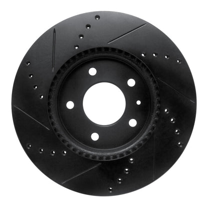 R1 Concepts R1 07-15 Chevrolet Equinox Front Right Drilled & Slotted Black Brake Rotor