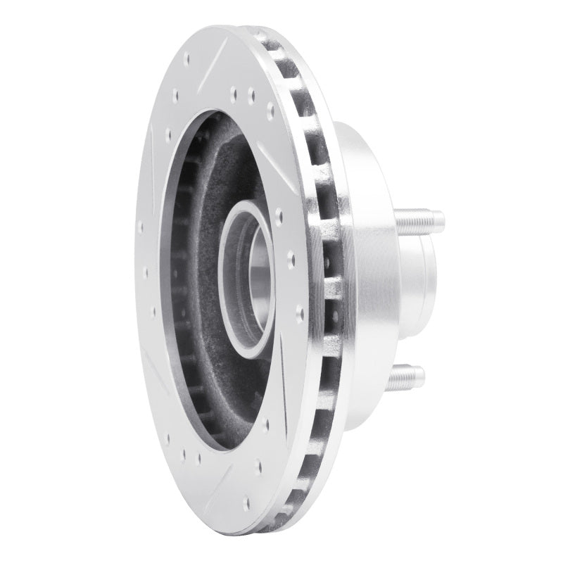 R1 Concepts R1 79-81 Ford Mustang Front Right Drilled & Slotted Silver Brake Rotor