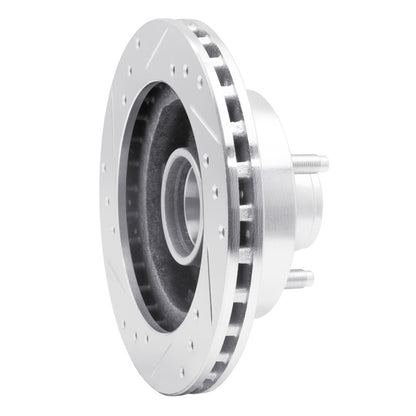 R1 Concepts R1 79-81 Ford Mustang Front Right Drilled & Slotted Silver Brake Rotor
