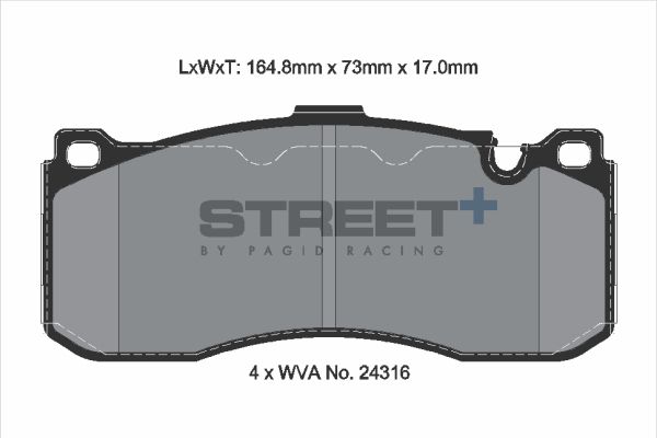 PAGID Racing T8068SP2001 STREET+ Brake Pads