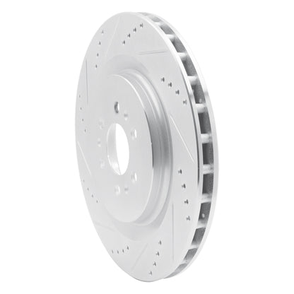R1 Concepts R1 04-11 Cadillac CTS Rear Left Drilled & Slotted Silver Brake Rotor