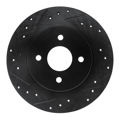 R1 Concepts R1 02-04 Ford Focus Rear Left Drilled & Slotted Black Brake Rotor