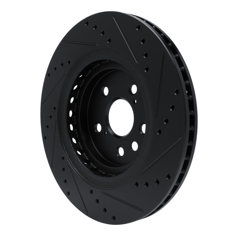 R1 Concepts R1 20-25 Lexus RX350h Front Left Drilled & Slotted Black Brake Rotor