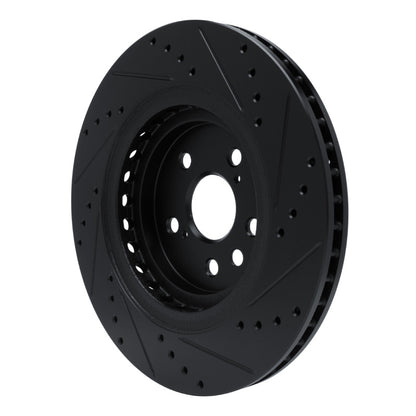 R1 Concepts R1 20-25 Lexus RX350h Front Left Drilled & Slotted Black Brake Rotor