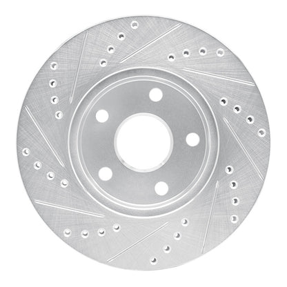 R1 Concepts R1 91-97 Toyota Previa Front Right Drilled & Slotted Silver Brake Rotor