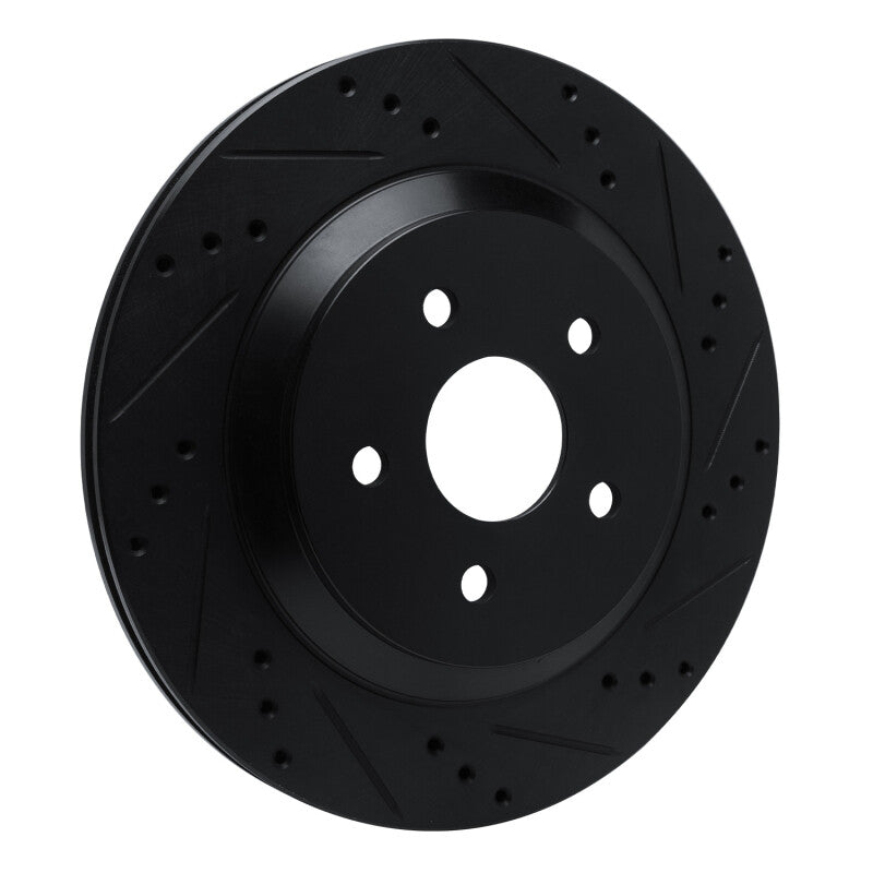 R1 Concepts R1 04-07 Ford Freestar Rear Right Drilled & Slotted Black Brake Rotor