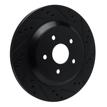 R1 Concepts R1 04-07 Ford Freestar Rear Right Drilled & Slotted Black Brake Rotor
