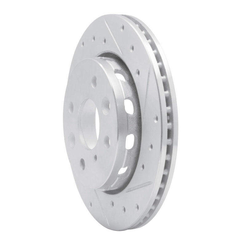 R1 Concepts R1 94-00 Kia SPECTRA Front Right Drilled & Slotted Silver Brake Rotor