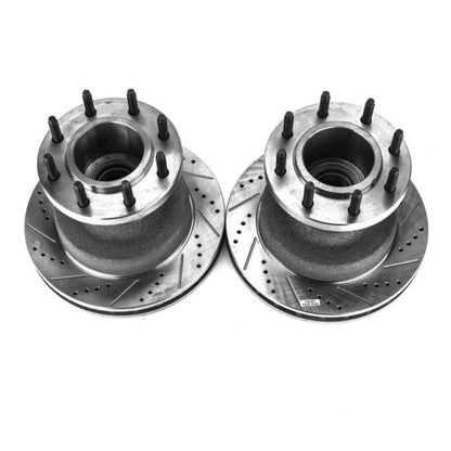 PowerStop Power Stop 99-02 Ford F-350 Super Duty Front Drilled & Slotted Rotor - Pair