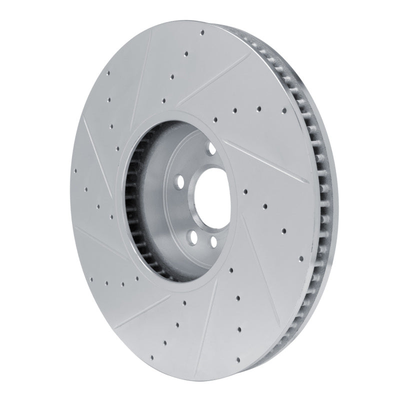 R1 Concepts R1 16-25 BMW 840i Right Front Drilled & Slotted Silver Brake Rotor