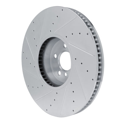 R1 Concepts R1 16-25 BMW 840i Right Front Drilled & Slotted Silver Brake Rotor