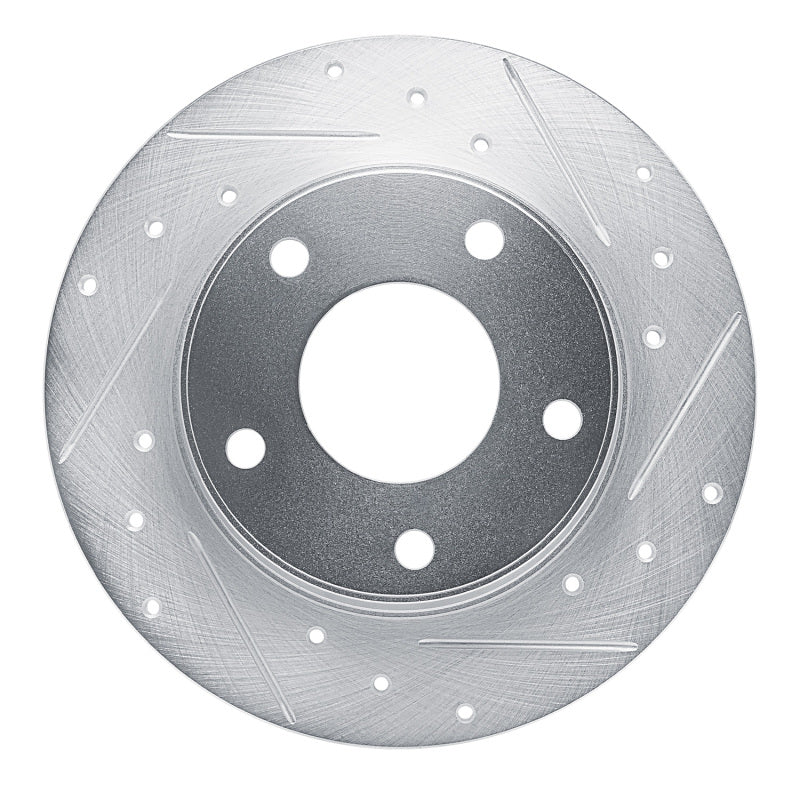 R1 Concepts R1 20-25 Nissan SENTRA Rear Right Drilled & Slotted Silver Brake Rotor