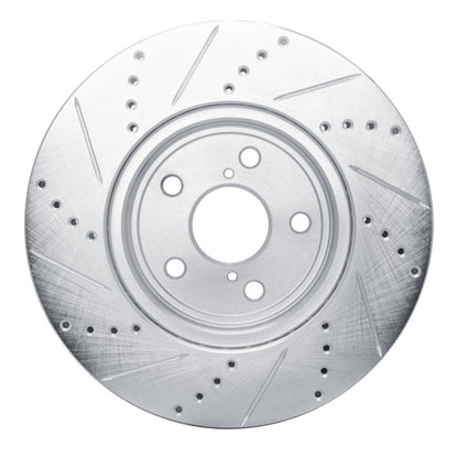 R1 Concepts R1 01-06 Lexus LS430 Front Right Drilled & Slotted Silver Brake Rotor