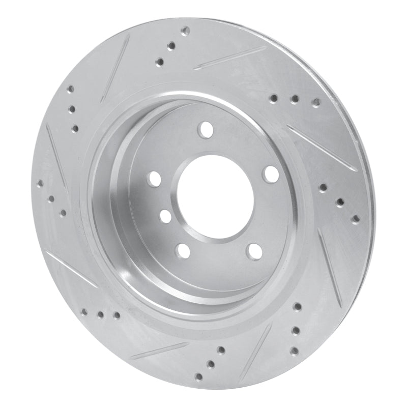 R1 Concepts R1 95-02 BMW M3 Left Rear Drilled & Slotted Silver Brake Rotor