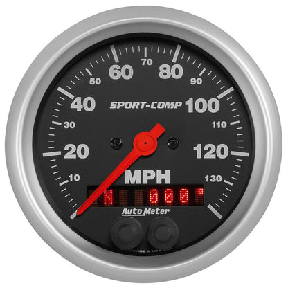 Autometer Sport-Comp 3-3/8 inch 140 MPH Electronic Speedometer w/ GPS Rally Nav Display Gauge