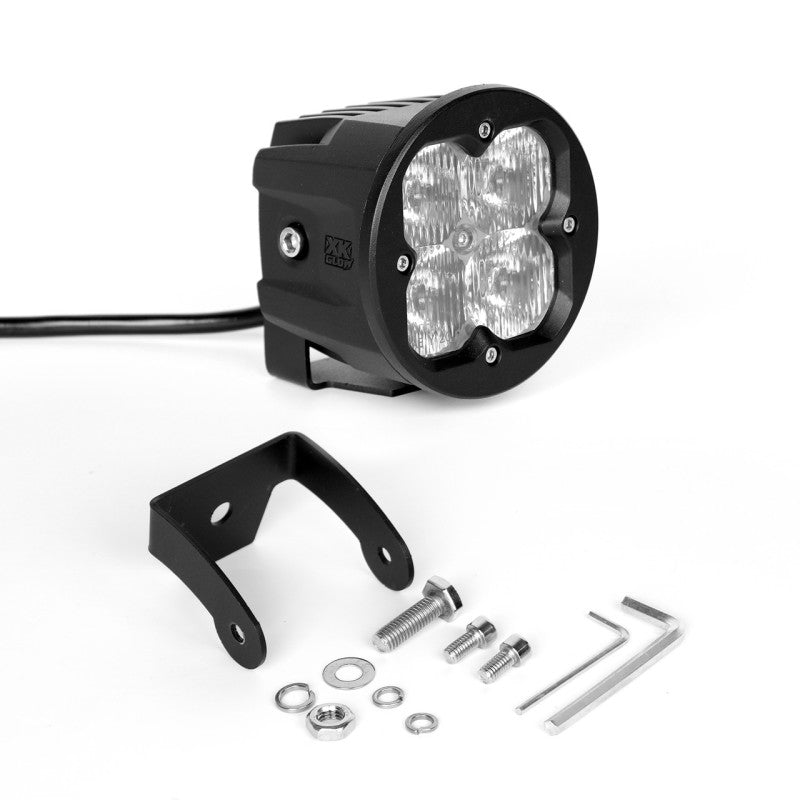 XKGLOW XK Glow Round XKchrome 20w LED Cube Light w/ RGB Accent Light - Driving Beam w/Fog Light Bracket