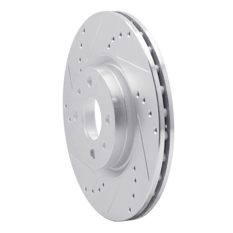 R1 Concepts R1 2012-2019 Fiat 500 (USA/Canada) Front Left Drilled & Slotted Silver Brake Rotor