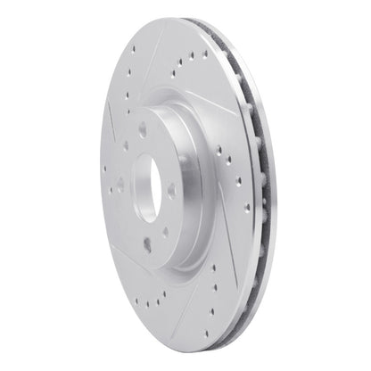 R1 Concepts R1 2012-2019 Fiat 500 (USA/Canada) Front Left Drilled & Slotted Silver Brake Rotor