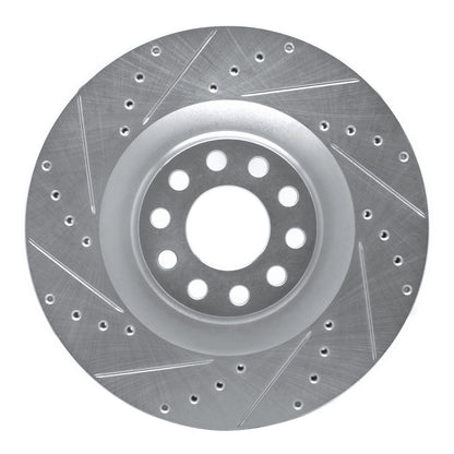 R1 Concepts R1 01-03 Audi S8 Front Left Drilled & Slotted Silver Brake Rotor