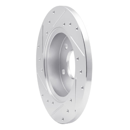 R1 Concepts R1 04-12 Chevrolet Malibu Rear Right Drilled & Slotted Silver Brake Rotor