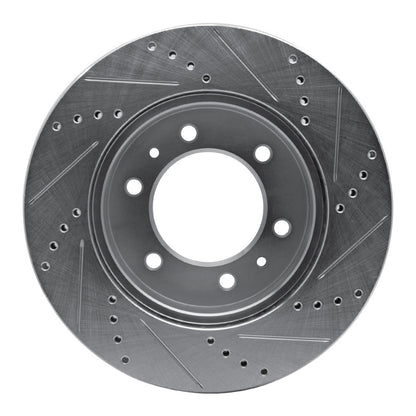 R1 Concepts R1 06-10 Hummer H3 Front Left Drilled & Slotted Silver Brake Rotor