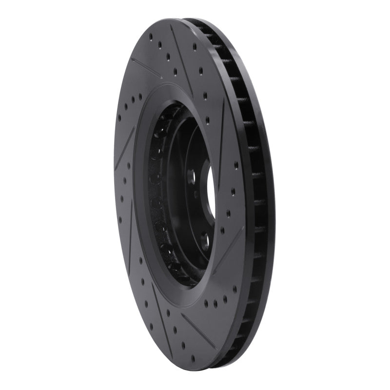 R1 Concepts R1 08-21 Lexus NX200T Front Left Drilled & Slotted Black Brake Rotor