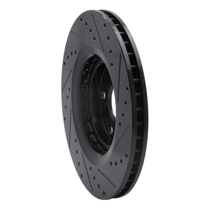 R1 Concepts R1 08-21 Lexus NX200T Front Left Drilled & Slotted Black Brake Rotor