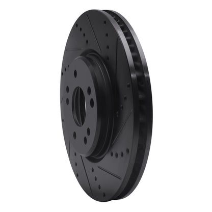 R1 Concepts R1 94-02 Mercedes-Benz SL600 Left Front Drilled & Slotted Black Brake Rotor