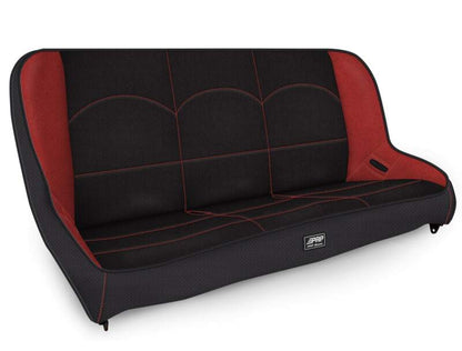 PRP Seats PRP Jeep CJ7/YJ Low Back Rear Bench - Black/Red