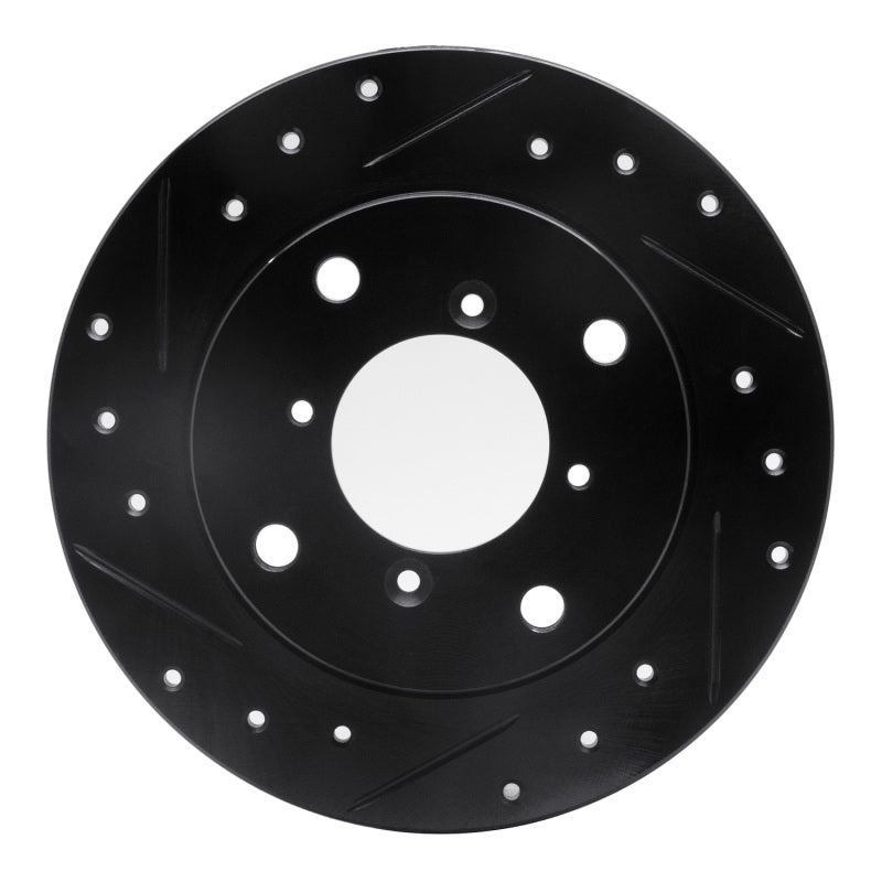 R1 Concepts R1 89-94 Suzuki Swift Rear Left Drilled & Slotted Black Brake Rotor