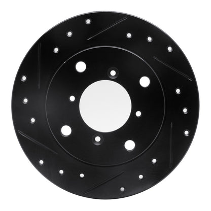 R1 Concepts R1 89-94 Suzuki Swift Rear Left Drilled & Slotted Black Brake Rotor