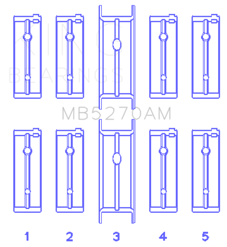 King Engine Bearings Chrysler 148/148 Turbo DOHC 16V/Jeep 148 DOHC 16V Main Bearing Set - Size STD