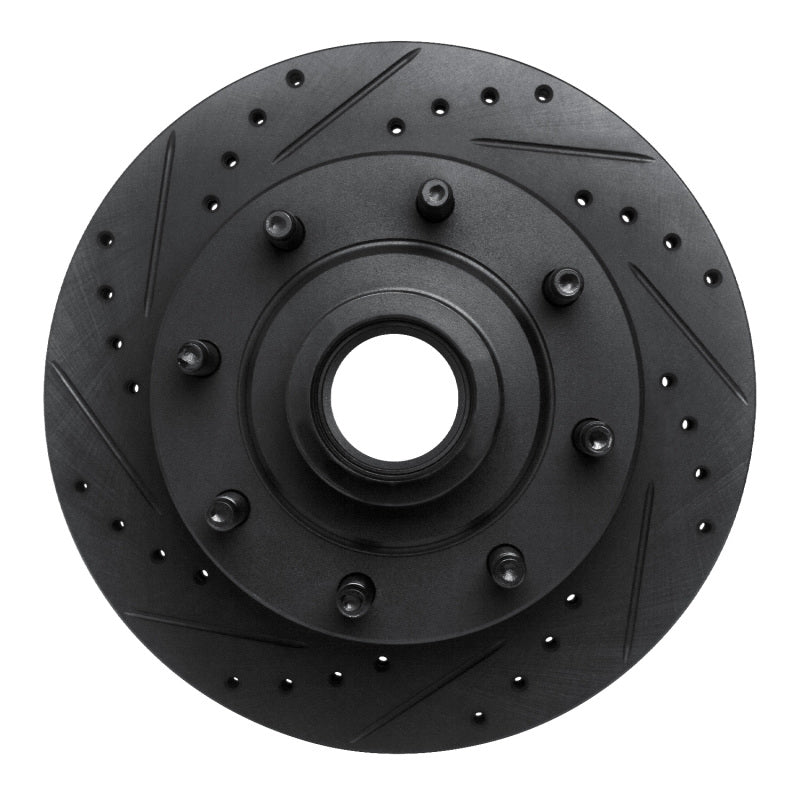 R1 Concepts R1 1986-1994 Ford F-250 2WD (Excl Super Duty) Front Left Drilled & Slotted Black Brake Rotor