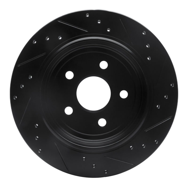 R1 Concepts R1 11-25 Dodge Durango Rear Left Drilled & Slotted Black Brake Rotor