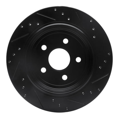 R1 Concepts R1 11-25 Dodge Durango Rear Left Drilled & Slotted Black Brake Rotor