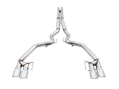 AWE Tuning 2018+ Ford Mustang GT (S550) Cat-Back Exhaust - Track Edition (Quad Chrome Silver Tips)