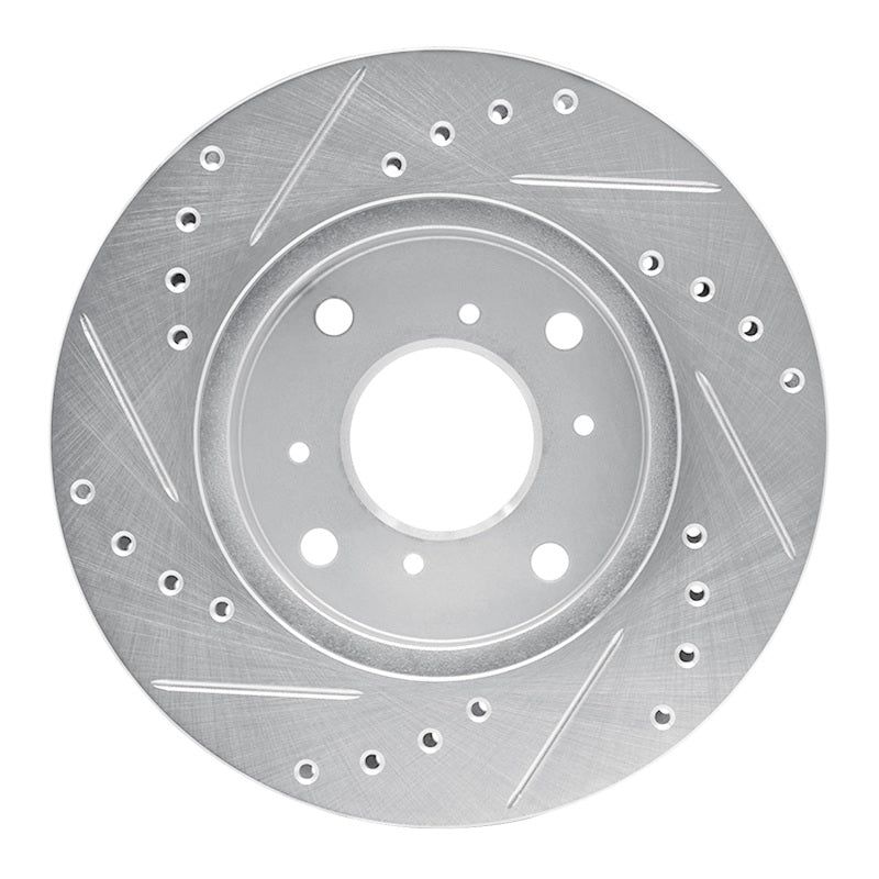 R1 Concepts R1 1998-2002 Acura CL Front Right Drilled & Slotted Silver Brake Rotor