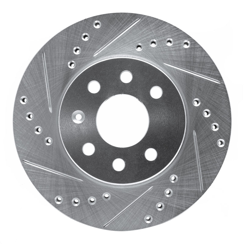 R1 Concepts R1 00-02 Daewoo Nubira Front Left Drilled & Slotted Silver Brake Rotor
