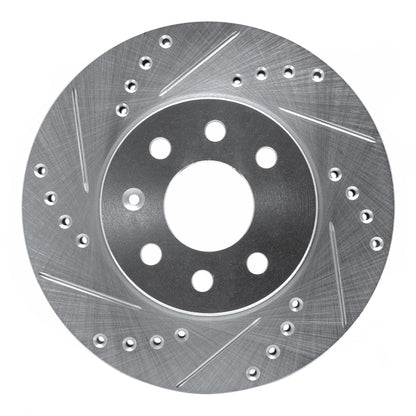 R1 Concepts R1 00-02 Daewoo Nubira Front Left Drilled & Slotted Silver Brake Rotor