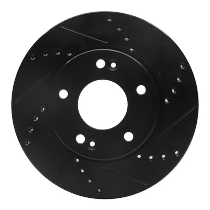 R1 Concepts R1 10-11 Kia Soul Front Right Drilled & Slotted Black Brake Rotor
