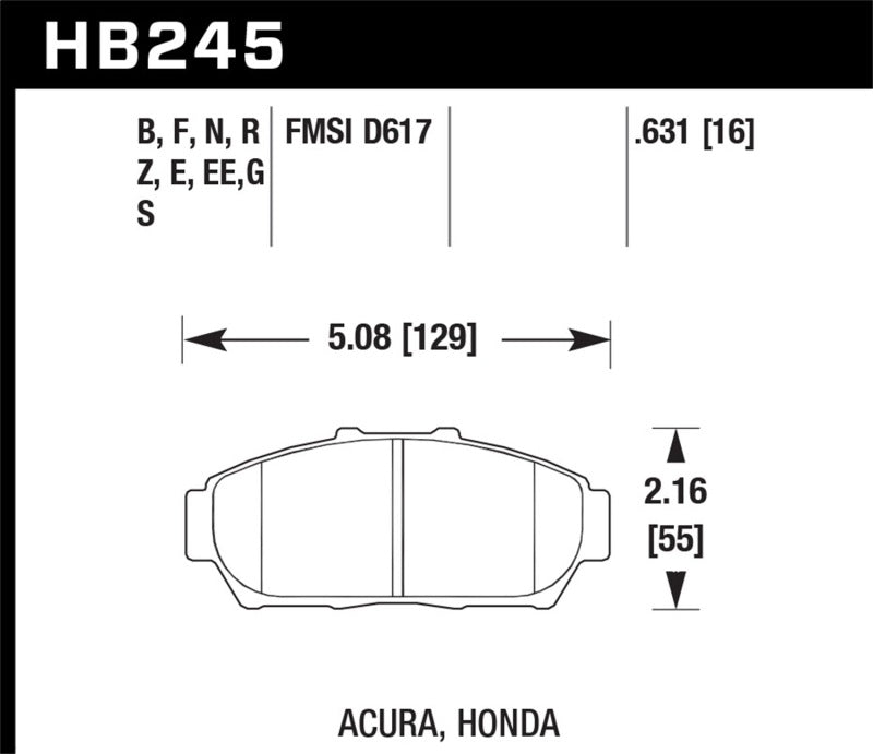 Hawk Performance Hawk 94-01 Acura Integra (excl Type R)  DTC-60 Race Front Brake Pads