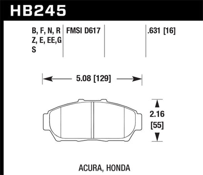 Hawk Performance Hawk 94-01 Acura Integra (excl Type R)  DTC-60 Race Front Brake Pads