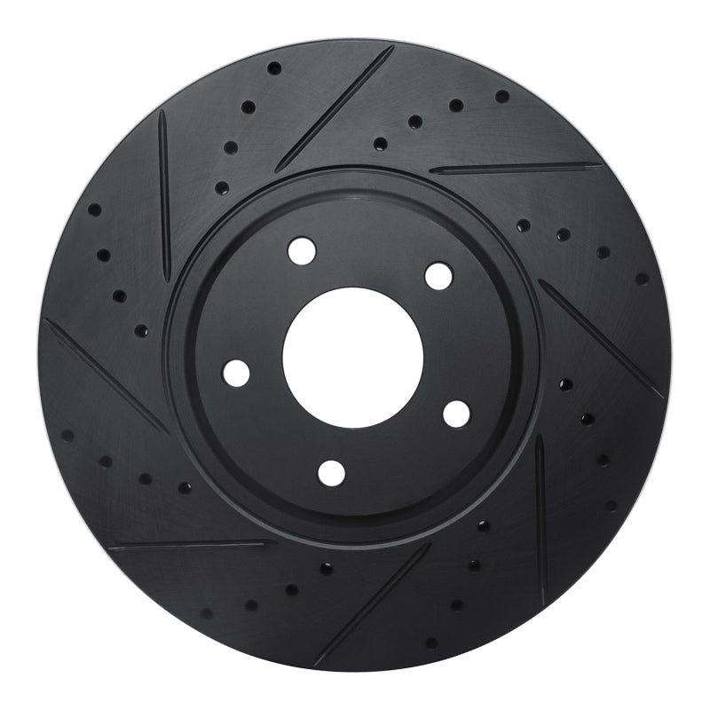 R1 Concepts R1 03-05 Nissan Maxima Front Left Drilled & Slotted Black Brake Rotor