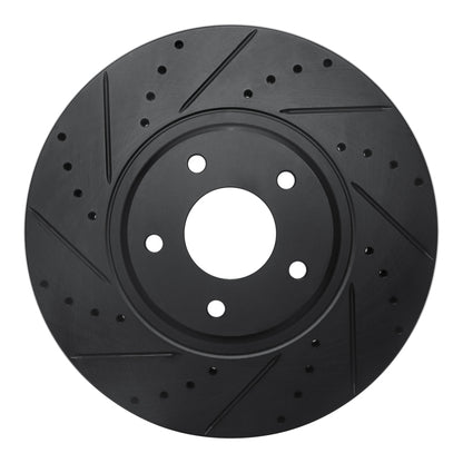 R1 Concepts R1 03-05 Nissan Maxima Front Left Drilled & Slotted Black Brake Rotor