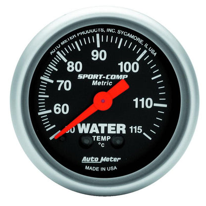 Autometer Sport 2in Water Temp Metric , 50-115 deg. C / Mech