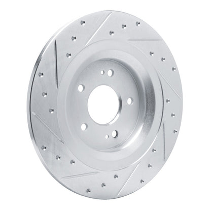 R1 Concepts R1 22-25 Hyundai Ioniq 5 Rear Right Drilled & Slotted Silver Brake Rotor