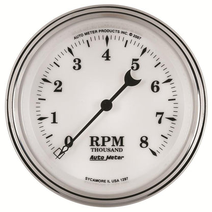 AutoMeter Gauge Quad 5in. 0 Ohm(e) to 90 Ohm(f)Elec Old Tyme White II