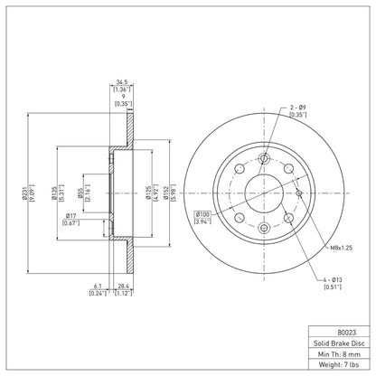 DFC 90-93 Mazda Miata Rear Brake Rotor