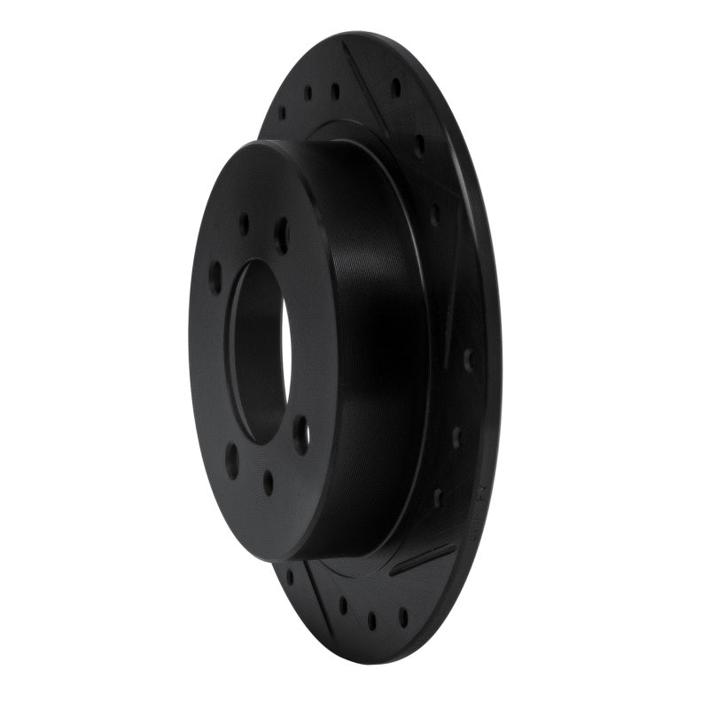 R1 Concepts R1 91-06 Nissan NX Rear Right Drilled & Slotted Black Brake Rotor